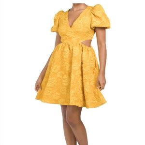 Yellow Jacquard dress